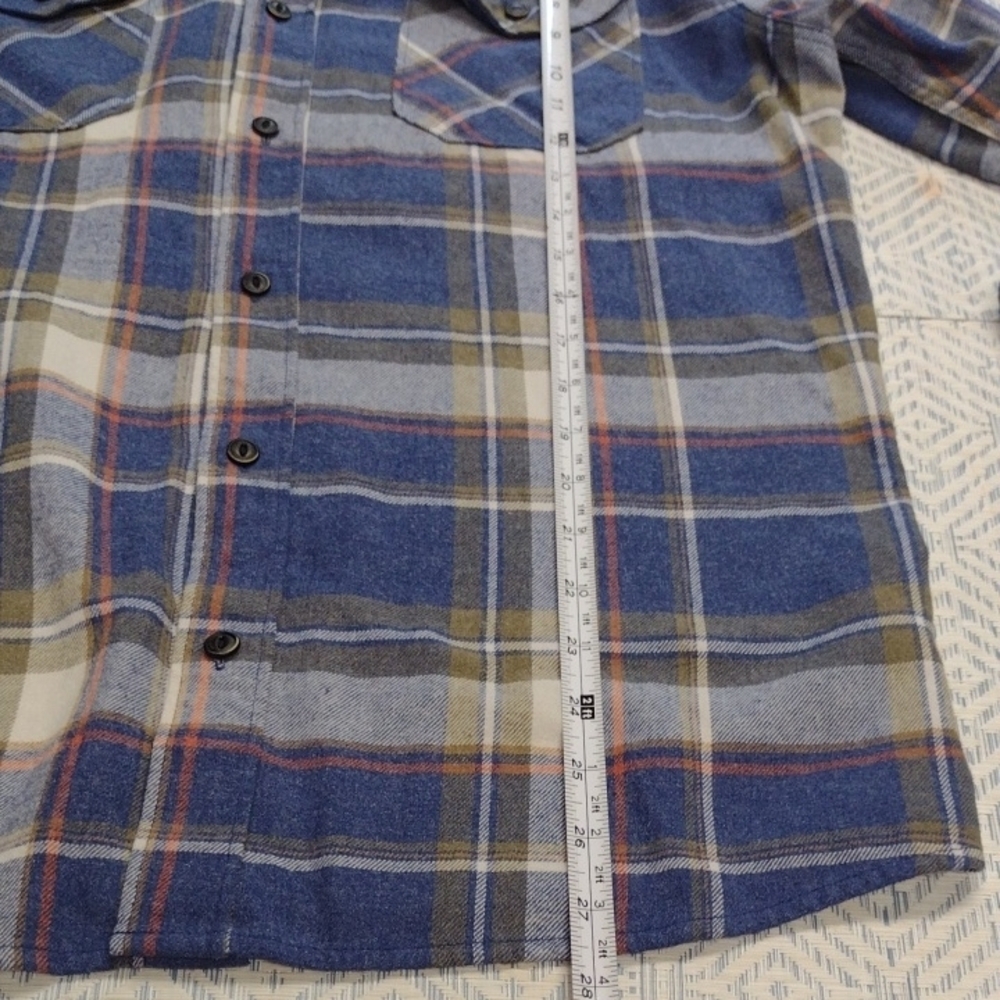 Roark Blue and Tan Plaid Casual Shirt - Picture 10 of 13